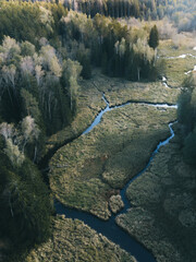 Fototapeta premium aerial view of the river