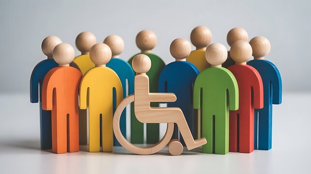 Diverse group of people with disability symbol