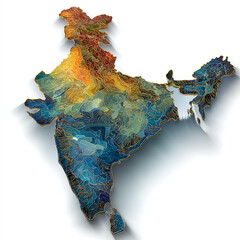 Modernized Graphic Vector of Map of India