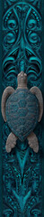 Digital Rendering of a Sea Turtle Stone-Carved Texture
