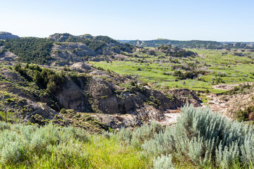 Eroded soil in wilderness of North Dakota, USA