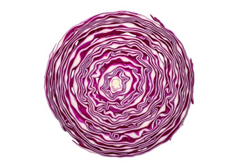 Vibrant cross section of fresh red cabbage