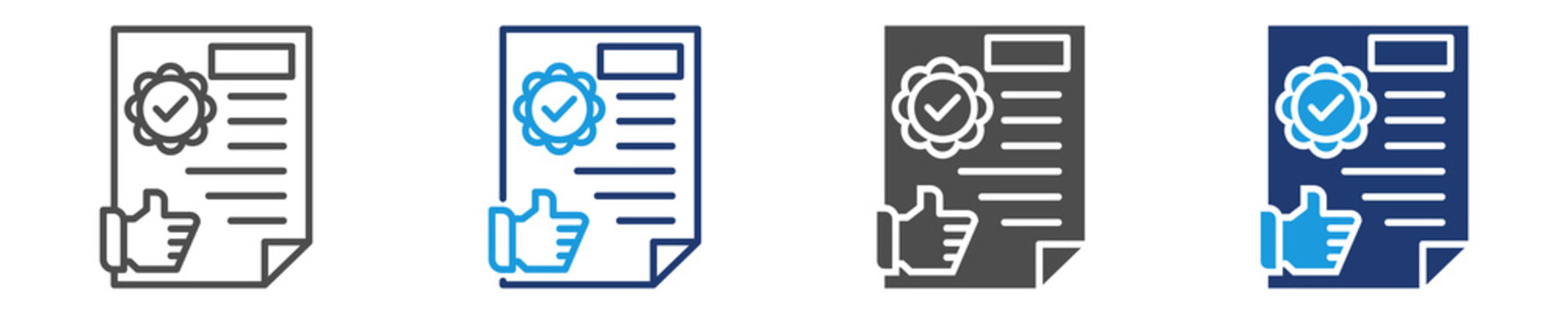 approve icon set multiple style