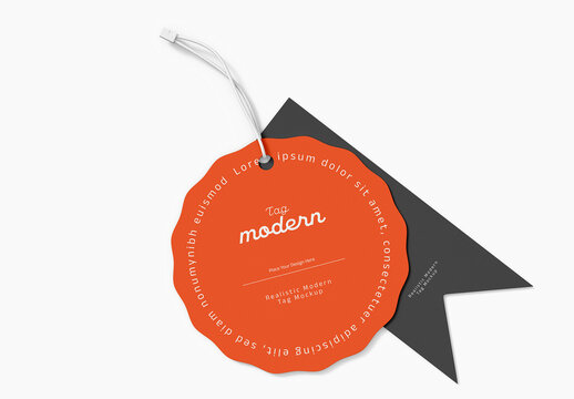 Editable Two Label Tag Mockup