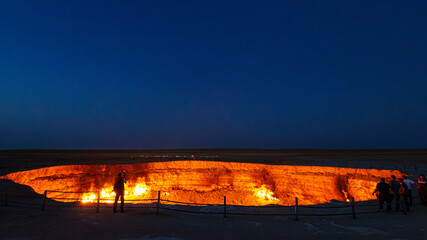 Darvaza (Derweze) gas crater (Door to Hell or Gates of Hell) in Turkmenistan © pwollinga
