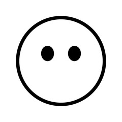 Fototapeta premium Face without mouth line icon. Smile, smiling, emoji sign. Emoticon black symbol. Emotion, smiley concept. Vector illustration. Editable stroke. Flat design.Isolated on a white or PNG background.