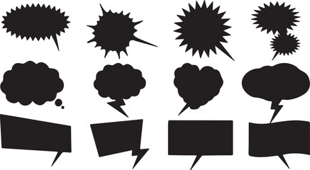 set of black ink splashes vector illustration