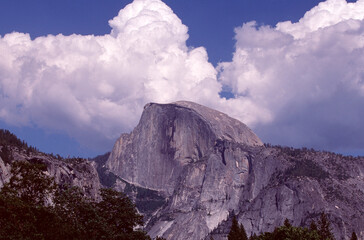 Clouds and Half Dome in Yosemite National Park