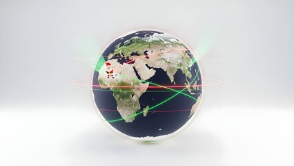 Intricate web of data paths encircling a luminous Earth, symbolizing the expansive reach of technology and global digital integration through interconnected networks