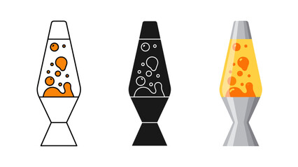 Lava lamp illustration set Vector