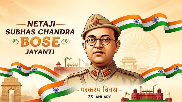 Netaji Subhas Chandra Bose Jayanti Video | Parakram Diwas Celebration, Indian Freedom Fighter, Patriotic India, National Leader Tribute, Republic Era History