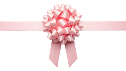 Pink ribbon bouquet decoration on black background