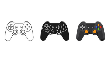 Game controller evolution in three stages Vector