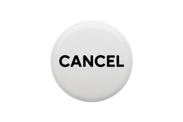 Cancel Button in Simple Design with Black Text on White Background for User Interface