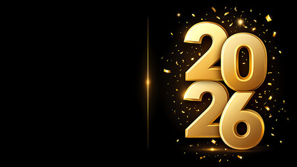 2026 Luxury Celebration Background with Golden 3D Numbers