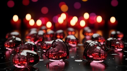 Vibrant red glass ornaments