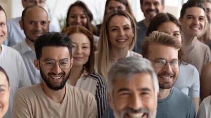 Diverse smiling group community preventive health program workshop promoting wellness, inclusivity and positive engagement friendly health program