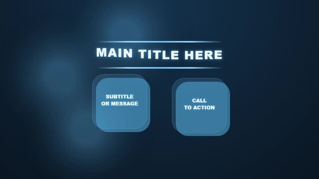Dark Blue Background with Title and Buttons.