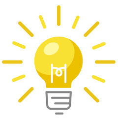 電球のアイコン。ランプのデザイン。アイディアやひらめきのイラスト。Light bulb icon.