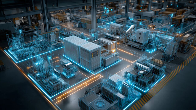 AI-driven smart manufacturing and Industry 4.0 concept.
