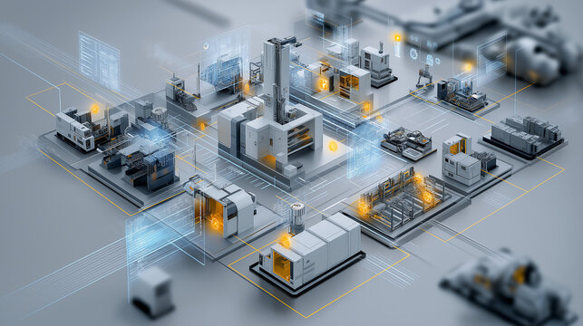 AI-driven smart manufacturing and Industry 4.0 concept.