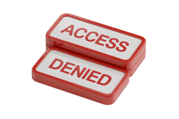 Access Denied Stamps in Red Color on White Background in Close-up Shot for Security