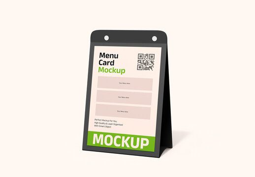 Table Tent Menu Card Mockup