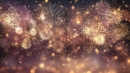 Golden Fireworks Display for Celebrations and Festivities