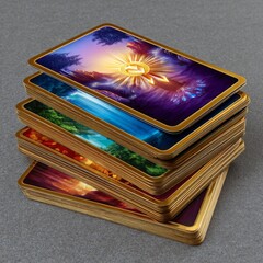 A deck of tarot cards on the table. Generative AI