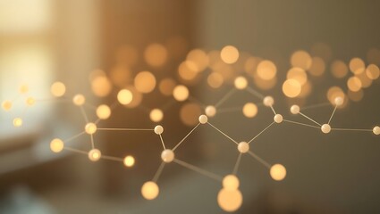 Generative AI Visual Representation of Connective Neural Network with Luminous Nodes and