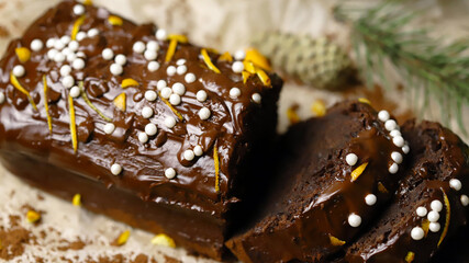 Christmas Chocolate Cake with Orange Zest