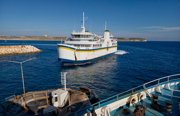 Malta to Gozo ferry departing the port © Comofoto