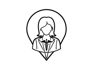 Woman Healthcare Professional Vector Logo
