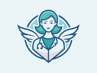 Woman Doctor Silhouette Medical Logo