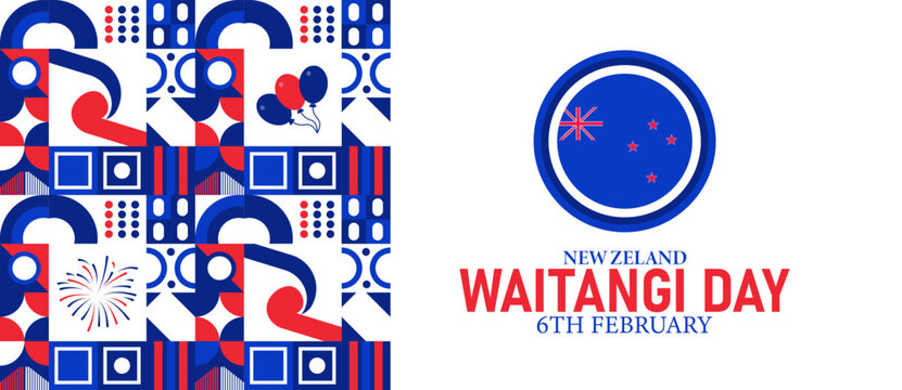 Waitangi Day Poster Banner and Background Design Template Featuring Treaty House Māori Chiefs Fern Flag Kapa Haka Illustration for February 6 New Zealand National Day Theme