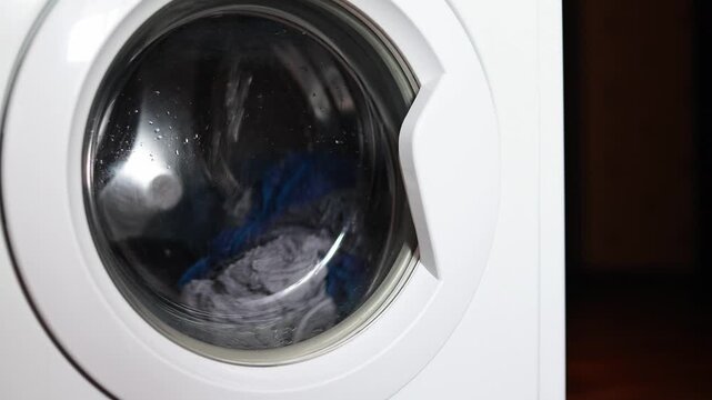The operation of the washing machine is white without logos