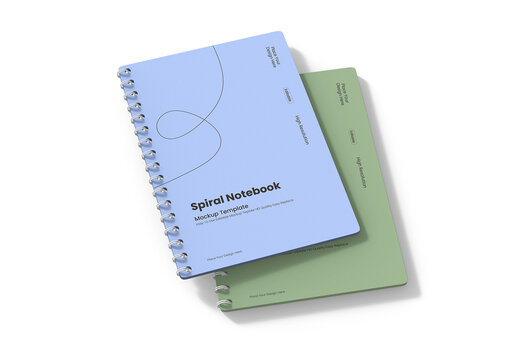 Stacked Spiral Notebook Mockup