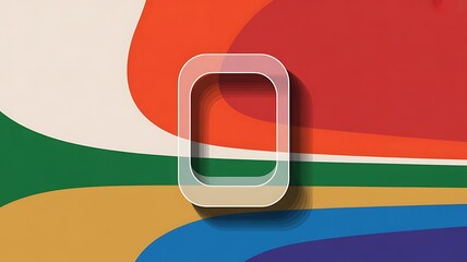 ratio 5;1. white red green gold blue background with shadow of rounded rectangle isolated on transparent background.