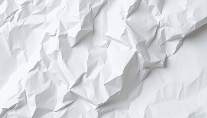 Obraz premium Close-up of crumpled white paper texture, showing creases and folds, creases, studio