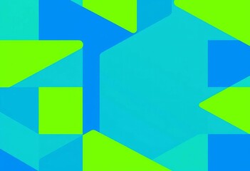 Obraz premium Modern, clean geometric patterns in cool blue and green tones create a professional presentation background, corporate, simple