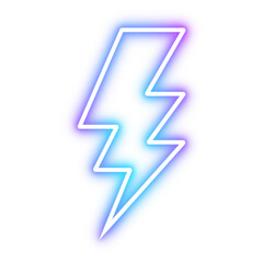 A vibrant neon lightning bolt icon featuring a gradient glow on a clean light for modern designs.