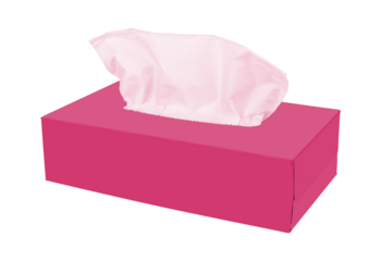 Bright Pink Facial Tissue Box with Soft White Tissues for Everyday Hygiene and Comfort