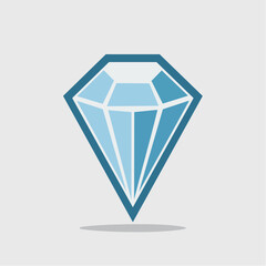 Illustration of a light blue diamond with a dark blue outline on a gray background.