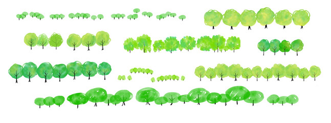 Hand-drawn tree and leaf illustration set &ndash; warm and rustic nature elements　素朴でかわいい手描きの木と植物のイラストセット