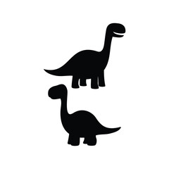 Cute dinosaur silhouette vector flat illustration design. © Techzaka