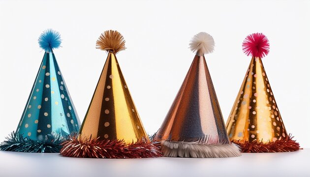 party hats isolated alfa chanel colorful party hats birthday hat transparant background