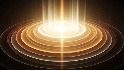 Fototapeta premium Vibrant golden light radiating from concentric circles