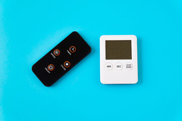 Mini Remote control on color background.