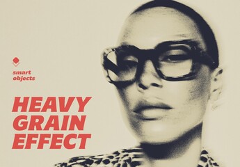 Heavy Grain Photo Effect Mockup