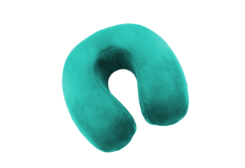 Comfortable Teal U-Shaped Travel Neck Pillow for Ultimate Journey Relaxation and Support Isolated on White